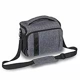 Pedea Kameratasche Fashion für Spiegelreflex DSLR SLR Spiegelreflexkamera Fototasche für DLSM Systemkamera mit Regenschutzhülle für Zubehör und Objektive, Gr. XL grau