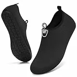 Sixspace Badeschuhe Damen Herren Wasserschuhe Schwimmschuhe Männer Frauen Strandschuhe Aquaschuhe Barfußschuhe für Strand,Pool,Meer,Wassersport,Tauchen,Surfen,Aqua Cycling(Schwarz,43 EU)