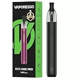 Vaporesso ECO One Pro Kit Pen Style Pod Vape Built in 1400mAh battery,Top Filling 2ml ECO One Pod Cartridge 0.8ohm Vaporizer COREX SMOOTH Electronic Cigarette No Nicotine (Mitternachtsschwarz)