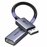 UGREEN 4K Displayport auf HDMI Adapter, Unidirektional DP auf HDMI 4K@60Hz 2K@120Hz 1080P@144Hz, Kompatibel mit Laptop PC Monitor Grafikkarten TV Projektor HP Dell AMD GPU NVIDIA