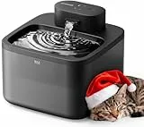 oneisall katzenbrunnen kabellos, 2.2 L trinkbrunnen für Katze kabellos mit bewegungsmelder, 20 dB ultraleise integrierte SilentFlow™-Pumpe, batteriebetrieben für Katzen, leicht zu reinigen, Schwarz