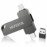 256GB USB Stick für iPhone Speicherstick ohne App,MUXXUE 3 in 1 Speicherstick für iPhone Externer Speicher für 1Phone 1Pad Android und PC USB C Stick für Fotos, Videos und Dateien