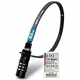 FISCHER Fahrradschloss, Kabelbinderschloss Spezialschloss mit Zahlenschloss, für Fahrrad, Helm oder Skifahren, schwarz, Länge: 53 cm