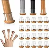 20 Stück Stuhlbeinkappen Rund Gummi Schutzkappen für Stuhlbeine, Filzgleiter für gerade und schräge Stuhlbeine, Transparent Klein Stuhlbeinschoner Bodenschutz Durchmesser 14-20mm