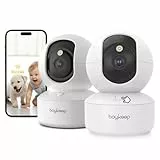 BoyKeep 2.4G/5GHz Überwachungskamera Innen 2K 360° WLAN Überwachungskamera Indoor Hundekamera mit APP Babyphone mit Kamera mit Bewegungserkennung, Nachtsicht, Zwei-Wege-Audio, K30 (White 2-Pack)