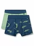 Sanetta Jungen-Boxershorts (Doppelpack) blau & grün Krokodil | Hochwertige und nachhaltige Unterhose für Jungen aus Bio-Baumwolle.
