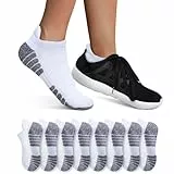 YouShow 8 Paar Sneaker Socken Damen Herren Gepolsterte Sportsocken 39-42 Atmungsaktiv Weiß Baumwolle Laufsocken