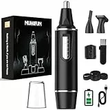 Nasenhaartrimmer Herren, 3 in 1 Nasenhaarentferner und Ohrhaarschneider, USB Wiederaufladbar Ohrhaarschneider mit PrecisionTrim-Technologie, Doppelschneideklingen, IPX7 Wasserdicht, Einfache Reinigung