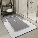 SIXHOME 50 * 80cm Square Grau Extra Saugfähige Badematte Schnell trocknend rutschfest & vielseitig einsetzbar Genießen Sie angenehme Trockenheit nach dem Duschen und Baden