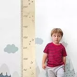 Messlatte für Kinder aus Holz, Holz Messlatten für Baby Kleinkinderzimmer, Größentabelle & Höhenmessung für die Wand Kinderzimmer Wanddekoration & Zimmer hängende Wanddekoration klappbar
