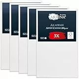 Artina FSC® 5er Set Keilrahmen Leinwand zum Bemalen 50x80 cm – bespannte Keilrahmen Leinwände zum malen für Acrylfarben Canvas 100% Baumwolle – Acryl Leinwand Rahmen