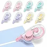 Four Candies Weißes Korrekturband, 12 Meter, 8er-Pack, einfach zu bedienender Applikator für sofortige Korrekturen, reißfestes, glattes und schnell trocknendes Band für Büro und Schule