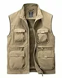 Harbrosrce Herren Outdoor Anglerweste Kolonnenstand Leicht Ärmellos Jacke mit Vielen Taschen Für Safari Golf Jagd Angeln Fotografie Wandern