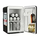 Sommertal KS15 Mini Kühlschrank, kühlen und wärmen, Volumen 15L, 230V für Zimmer Steckdose und 12V DC für Auto, Bierkühlschrank, Getränkekühlschrank, Minibar klein tragbar