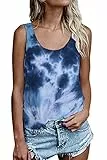 Damen Shirts Ärmellose Sommer Tunika Loose Fit Tank Tops (964Navy blau, Medium)