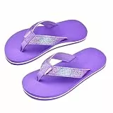 WateLves Flip Flops Kinder Zehentrenner Mädchen Jungen Badelatschen Sommer Strand und Pool Rutschfeste Zehensandalen(Lila Farbverlauf, 35EU)