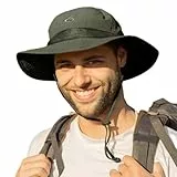 TOP-EX wasserdicht Sonnenhut mit breiter Krempe, Unisex, LSF 50, verstellbar, atmungsaktiv, für Outdoor-Abenteuer, Wandern, Angeln, Safari, leicht verstaubar Grün XL/XXL