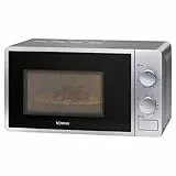 Bomann MWG 6015 CB Mikrowelle mit Grill / 700 W Mikrowellen- + 800 W Grilleistung / 30 Minuten-Timer mit Endsignal/Garraumbeleuchtung/silber, silver