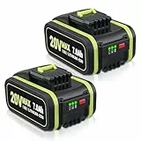 JKSOVIA 2 Stück 7.0 Ah Ersatz für Worx 20V Akku kompatibel Mit Worx 18V/20V MAX PowerShare WA3551 WA3551.1 WA3553 WA3572 WX390 WG259E WX176
