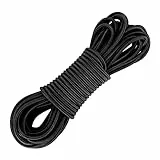 Prasacco Elastisch Faden, 3 mm x 10 m Schwarzes Gummiband Elastisches Nylonband für DIY-Schmuckherstellung, Wäscheleinen, Camping, Schaukeln, Anhänger, Schnürsenkel