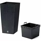 26,6 -Liter -Zeit Pot mit Einsatz 26,5 x 26,5 x 50 cm in Anthrazitfarbe