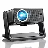 Netflix & 4K unterstützt Beamer, 28000 Lumen Smart Beamer Native 1080P, WiFi 6 und Bluetooth, elektrischer Fokus and 4D Keystone, über 100,000+ Apps (Braun)