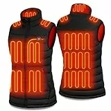 XINSONYUELL Heizweste Damen mit Powerbank, Einstellbare Beheizbare Weste Damen mit 15 Heizzone, Wärmeweste mit 5-in-1 Intelligenter Schalter für Outdoor
