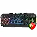 Mars Gaming MRK0PORTU, Gaming Tastatur, RGB Regenbogen Hintergrundbeleuchtung, Antighosting, Portugiesisch Sprache