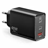 USB C Ladegerät 65W, 3-Port【2 USBC+1 USBA】 USB-C Netzteil PPS Schnellladegerät PD+QC Charger kompatibel mit Mac Book Pro/Air/ipad/iPhone12/13/14/15/16 Pro Max/Samsung Galaxy S22/S23/S24/Tablet/Laptop