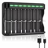 Akku Ladegerät Universal, BONAI Batterieladegerät LED USB Intelligent Battery Charger Schnell Smart Akkuladegerät für AA AAA C D NI-MH Wiederaufladbare Batterien