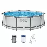 Bestway® Steel Pro MAX™ Aufstellpool-Set mit Filterpumpe Ø 366 x 100 cm, lichtgrau, rund