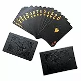 Pokerkarten, Decks, Spielkartenspiele, professionelle Spielkarten, wasserdicht, aus Kunststoff, Diamant, Schwarz, Neuheit, Kartenspiel 54, Playing Cards