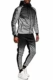 C-IN-C Herren Jogginganzug Barockmuster Sportanzug für Männer Trainingsanzug Laufanzug Gym Freizeitanzug Modell (DE/NL/SE/PL, Alphanumerisch, XXL, Regular, Regular, 287(Grau))