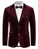 Sakkos für Herren Hochzeit Party Samt Sakko Weihnachten Smoking Herren Glitzer Sakko Rot XXL