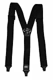 Olata Y Hosenträger mit Kunststoff-Clips für Flughäfen – 4 cm. Schwarz