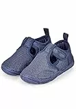 Sterntaler Badeschuhe Uni – Unisex Baby Aquaschuhe knöchelhoch mit Klettverschluss – Strukturierte Sohle – Atmungsaktives Mesh – Kinder Wasserschuhe - Bademode - Farbe blau, Größe 22
