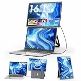 Teamgee 16,1' Laptop Monitor Erweiterung, FHD 1200P IPS tragbarer Monitor mit höhenverstellbarem 360° Magnetständer, ultradünne Doppelanzeige für Mac/Wins/Chrome (13-17,3' Laptops), VESA-montierbar