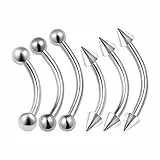 KJM FASHION 6 STK Chirurgischer 316-l-stahl Banana Barbell 1,6 mm 14g 8mm 10mm 12mm Kugel Und Kegel Eyebrow Labret Daith Tragus Ohrringe Cartilage 0255