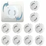 JchEnye Steckdosen-Kindersicherung - 10er-Pack zum Einstecken, Steckdosenschutz, kindersicher steckbar, kindersichere Steckdose, steckdosensicheres Baby, Steckdosenabdeckung, weiß