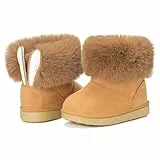 KVbabby Winterstiefel Mädchen Wärme Kinder Winterschuhe Plüsch Gefütterte Baby Stiefeletten Schneestiefel Rutschfest Stiefel Kleinkindschuhe Schlupfstiefel 24EU = Hersteller 25 Braun B