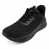 Sosenfer Herren Straßenlaufschuhe Extra Breit Sportschuhe Walkingschuhe Turnschuhe Laufschuhe Sneaker Atmungsaktiv Schockdämpfung rutschfest Fitness Im Freien Jogging-Schwarz-46