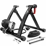 Sportneer Rollentrainer Fahrrad - Magnetischer Rollentrainer für 26-28' & 700C Schnellspanner Vorderradunterlage Radtrainer mit 6 Widerstandsstufen für Indoor Riding mit Geräusch Reduktions Rad