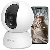 HiLook by HIKVISION Überwachungskamera innen, Indoor WLAN Domekamera, 2 MP, Nachtsicht, mit Zwei-Wege-Audio, Bewegungserkennung & Alarm, Mikrofon & Lautsprecher, perfekt für Haustiere und Babys