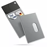 BE-HOLD 2 Stück RFID-Blocker-Scheckkartenhüllen – Hart-PVC Schutzhüllen für Sicherheit gegen Datendiebstahl – NFC Kartenhülle für Kreditkarten, EC-Karten, Bankkarten mit Daumenloch – TÜV-geprüft