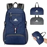 flintronic Leicht Wanderrucksack Klein, 20L Faltbarer Rucksack Ultra Leicht, Unisex Tagesrucksack Outdoor, Wasserdichter Wanderrucksack für Camping, Outdoor, Wandern, Radfahren (Blau)