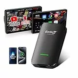Carlinkit CP2A Pro Wireless CarPlay Adapter–Unterstützt für Netflix/YouTube/TikTok Lite Streaming werksseitig verkabelte CarPlay Autos, drahtloses Android Auto&CarPlay Dongle,USB-A/C,Online-Upgrade