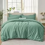 Tifschlaf Bettwäsche-Set für Super-Kingsize-Bett, Bettbezug mit 2 Kissenbezügen, ultraweich gebürstete Mikrofaser, Bettwäsche-Set mit Reißverschluss, Salbeigrün (260 x 220 cm)
