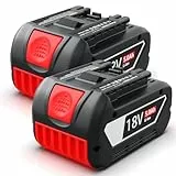 Hvoolee Ersatzakku für Bosch Akku 18v: 5000mAh Li-ion Werkzeugakku für Bosch 18V BAT618 BAT618G BAT619 BAT619G BAT610G BAT610 BAT609 BAT609G BAT612 BAT622 (2-Stück)