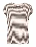 VERO MODA Damen Vmava Plain Top Stripe Ga JRS Noos Shirt, Nostalgia Rose/Stripes:Pristine, XL EU