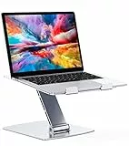 Glangeh Laptop Ständer Höhenverstellbar, Ergonomischer, Tragbarer Notebook Ständer für Schreibtisch, Faltbarer Schreibtisch-Bücherständer Aluminium, Kompatibel mit MacBook Air Pro (10–16 Zoll)